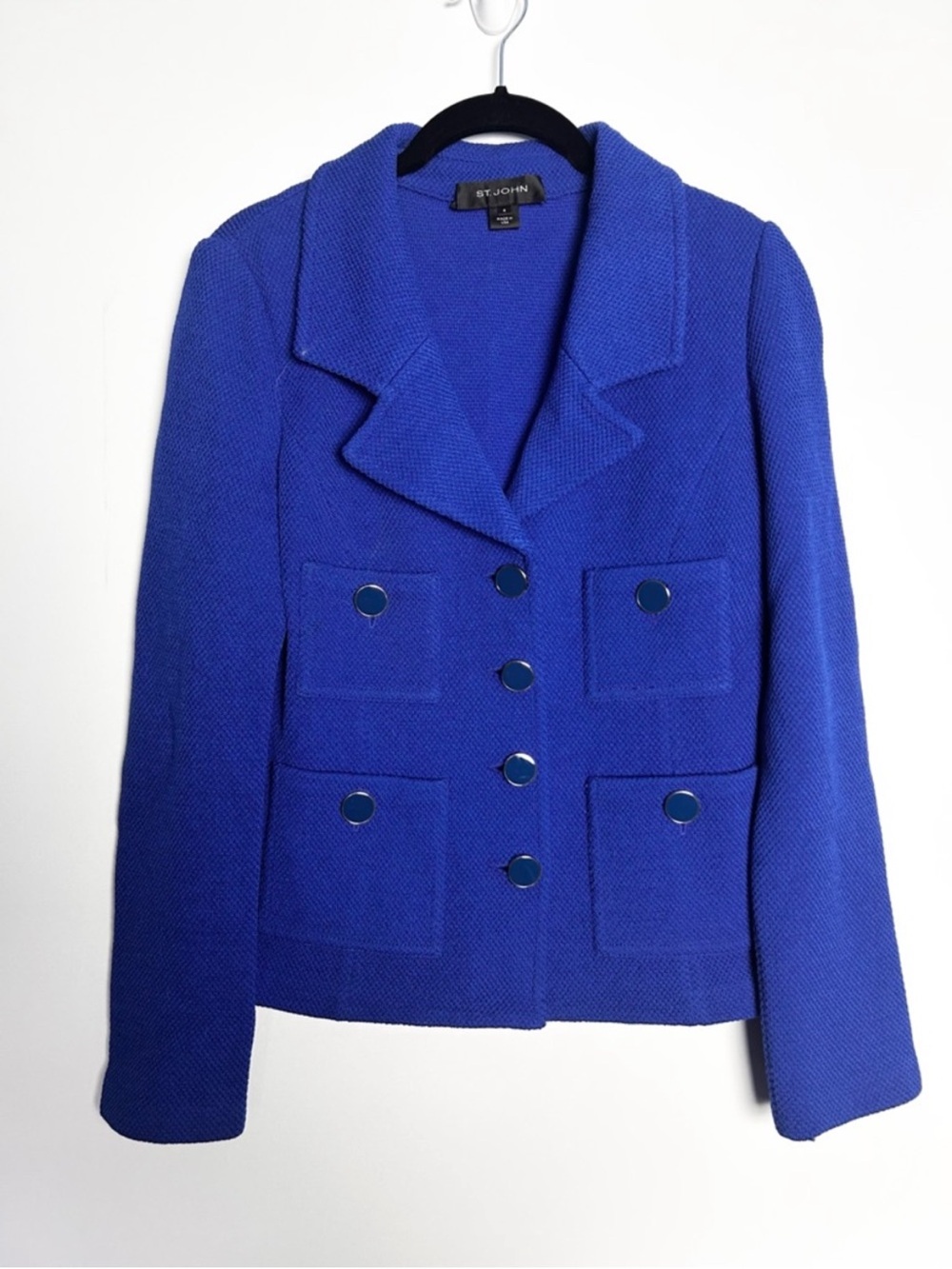 St. John pique knit blazer blue